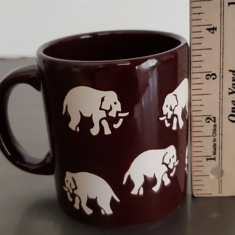 Vintage Waechtersbach West Germany Elephant Safari Coffee Mug Tea Cup Brown